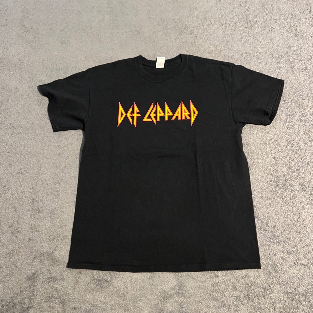 Def Leppard Texas 2018 Tour Shirt Mens Large Black Graphic Band Tee Cotton